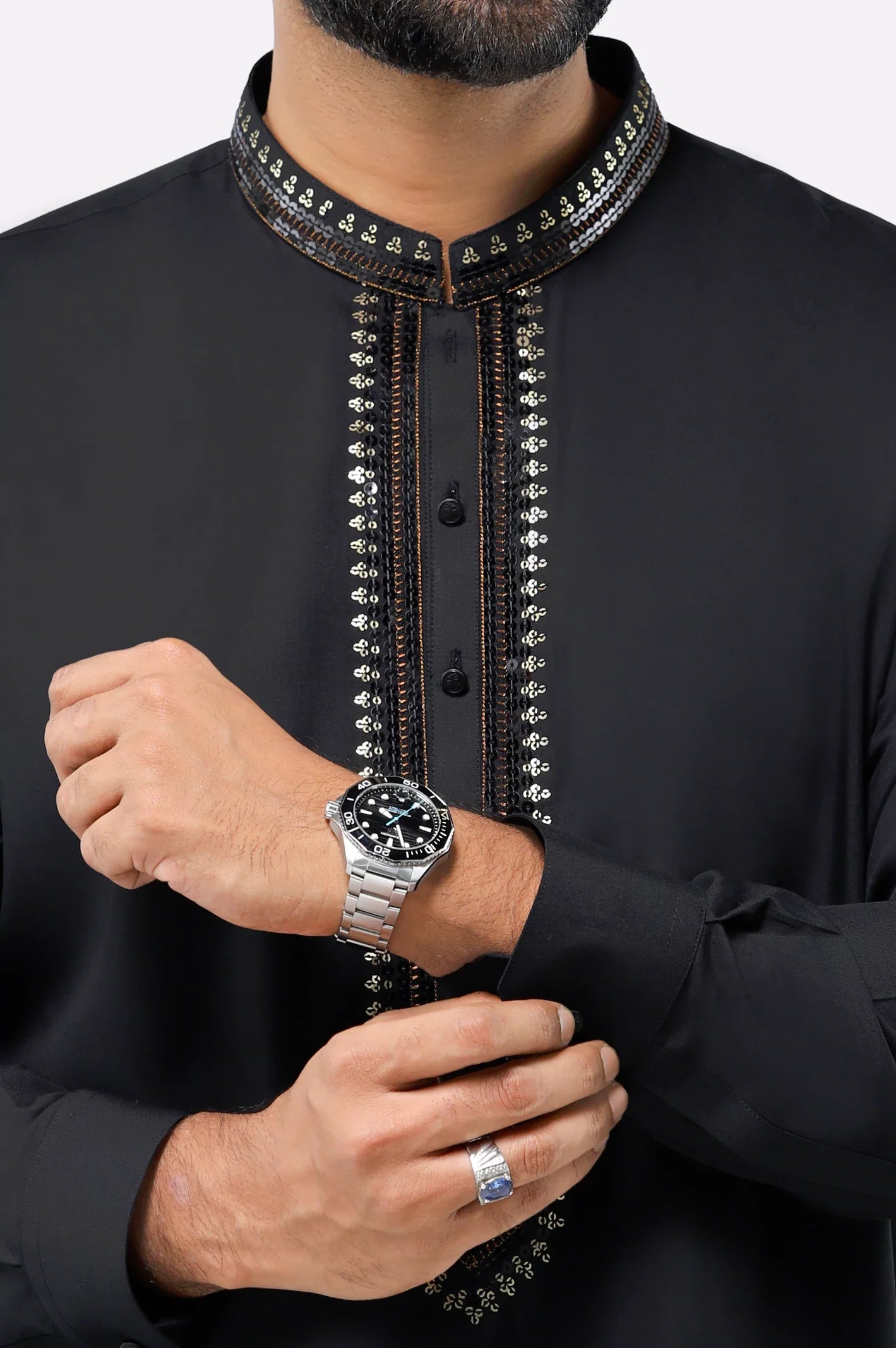 Black Wash & Wear Shalwar Kameez
