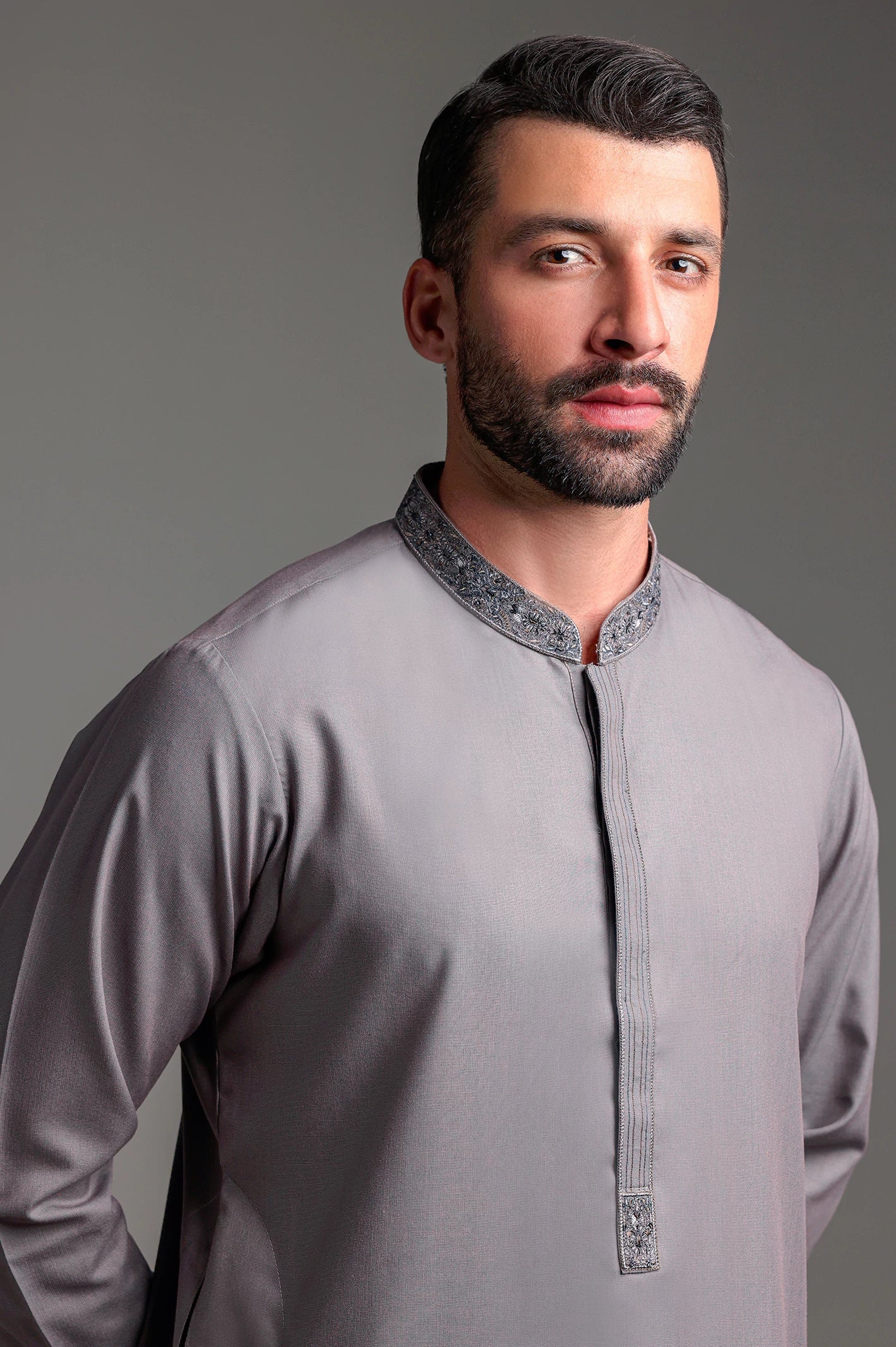 Grey Wash & Wear Shalwar Kameez