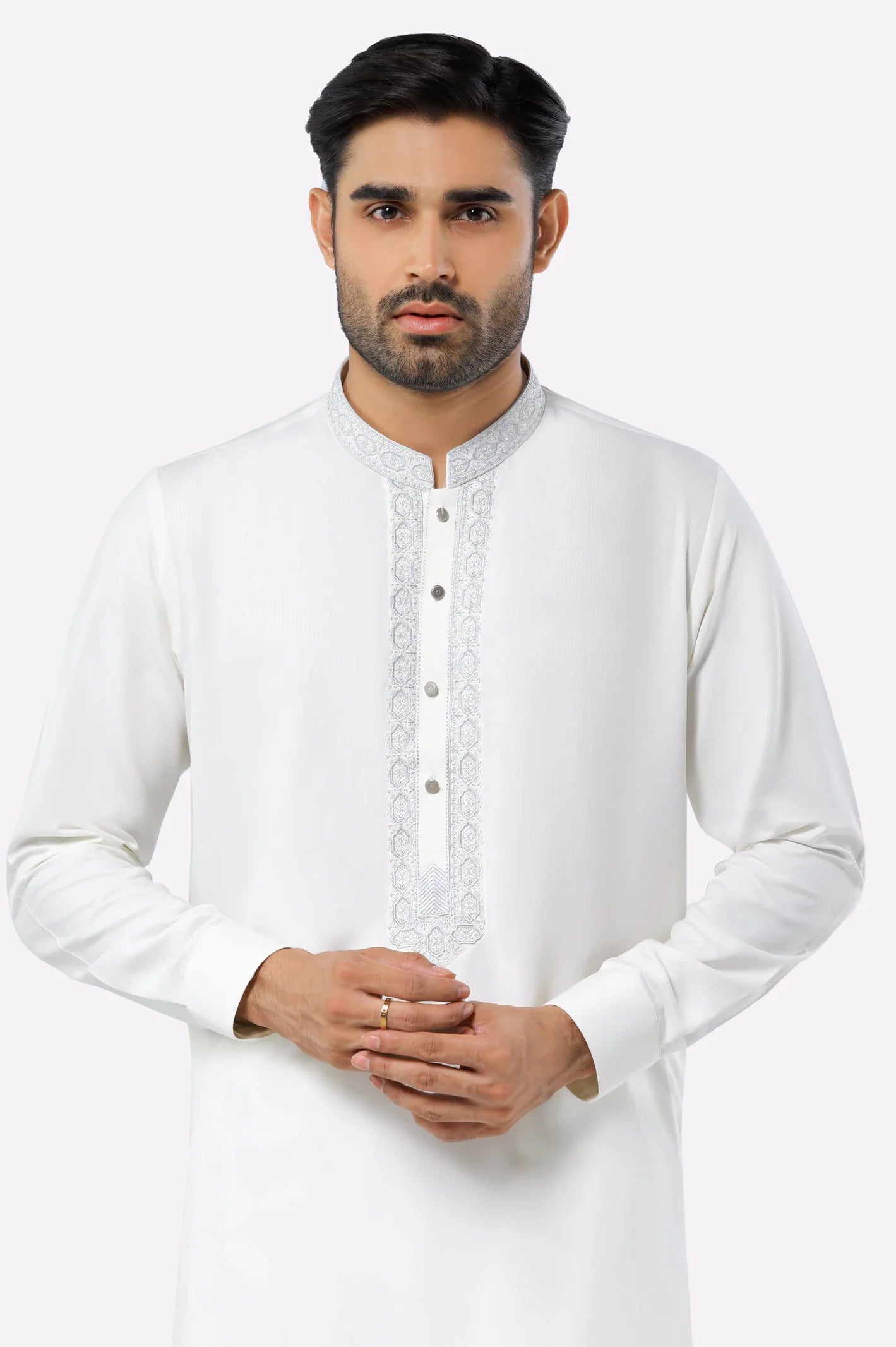Off White Wash & Wear Shalwar Kameez