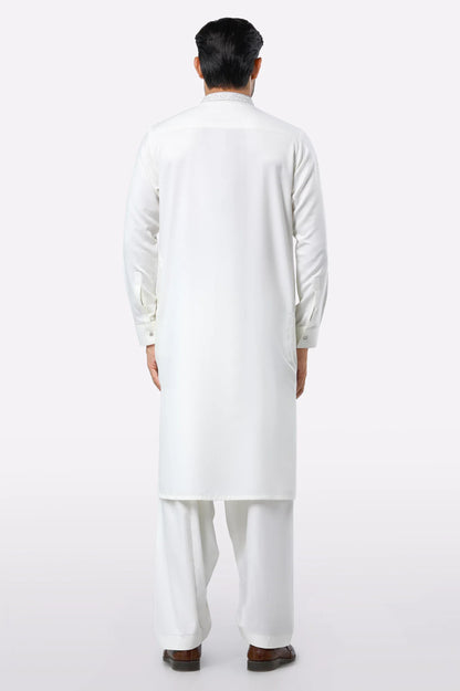 Off White Wash & Wear Shalwar Kameez