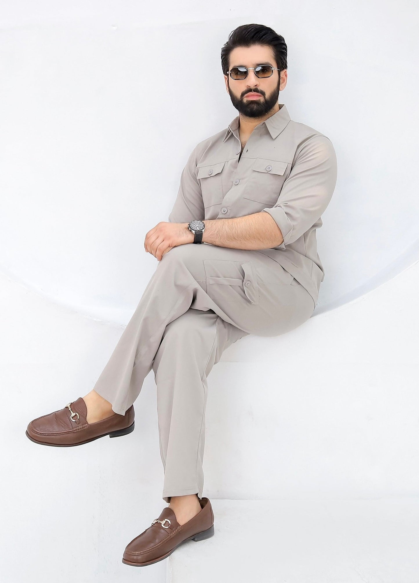 Classic Slate - Premium Safari Suit