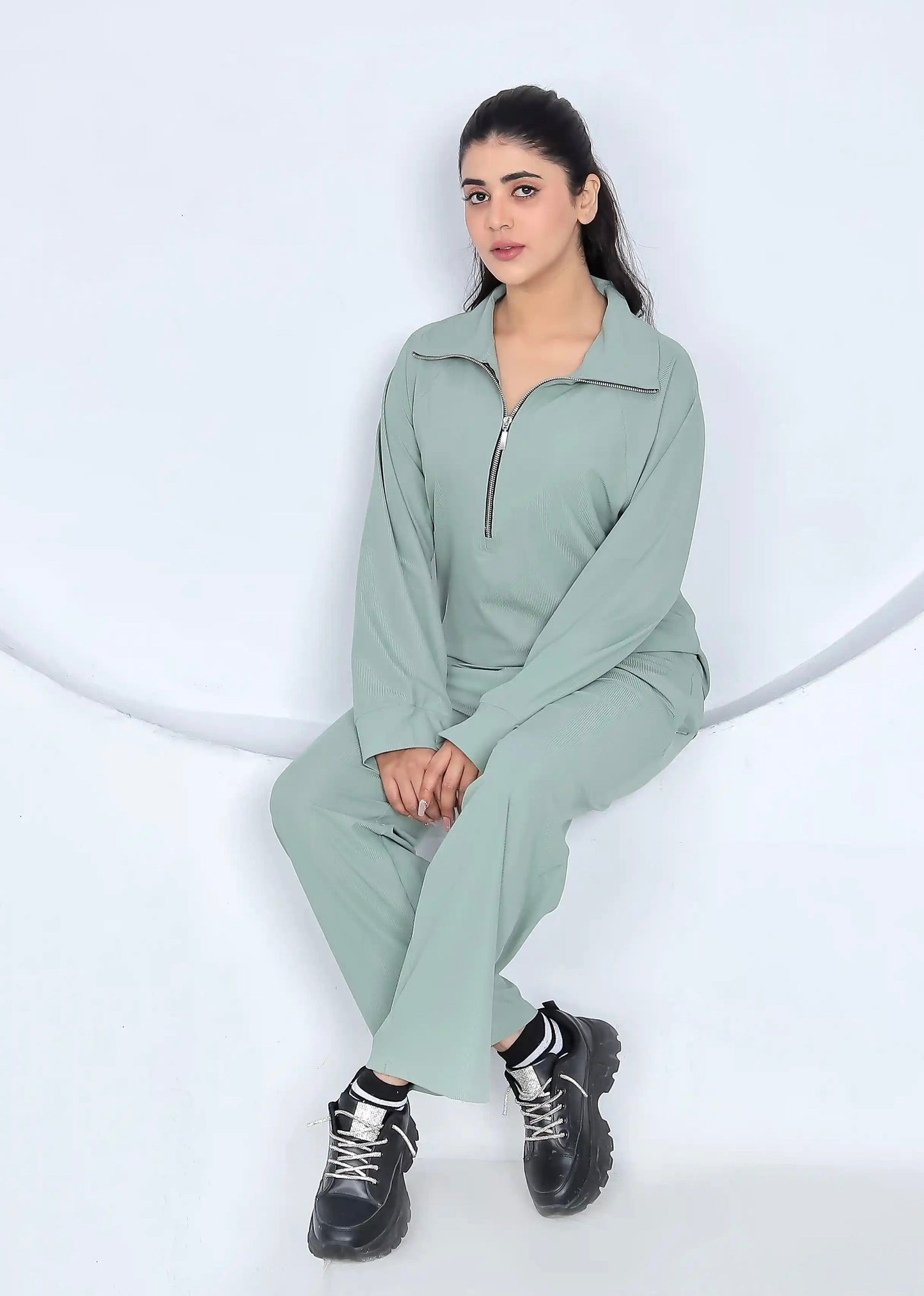 Sage Serenity - Spendex Drop Shoulder Twinset
