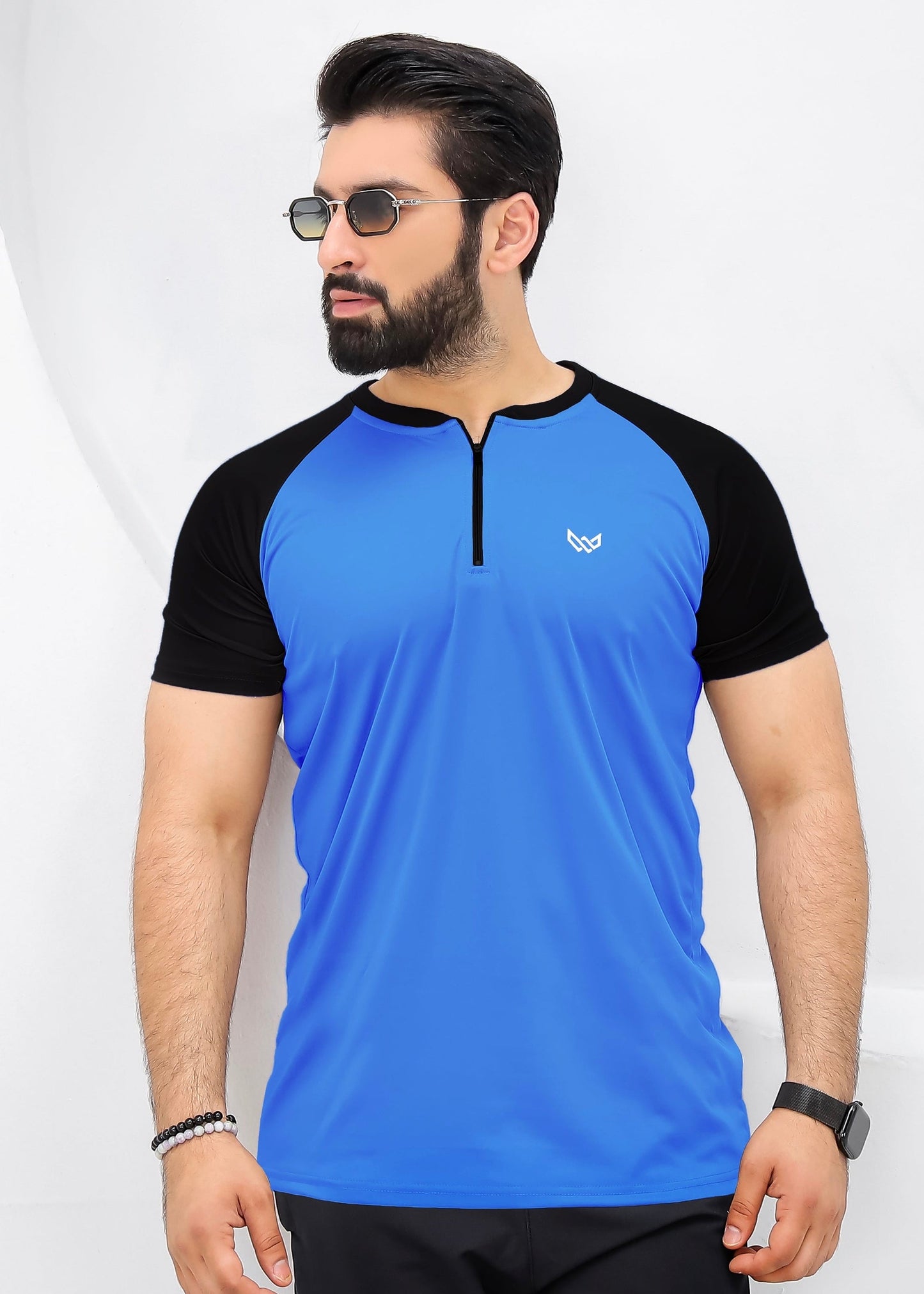 Velocity Zip Tee - Royal/Black