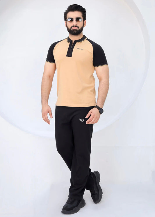 Sand Black - Premium Cotton Polo Twinset
