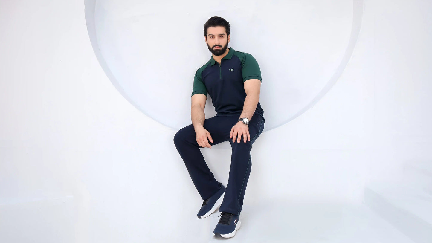 Green Pulse - Premium Cotton Polo Twinset