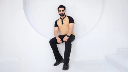Sand Black - Premium Cotton Polo Twinset