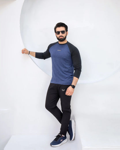 AURA - Spendex Textured Navy Twinset