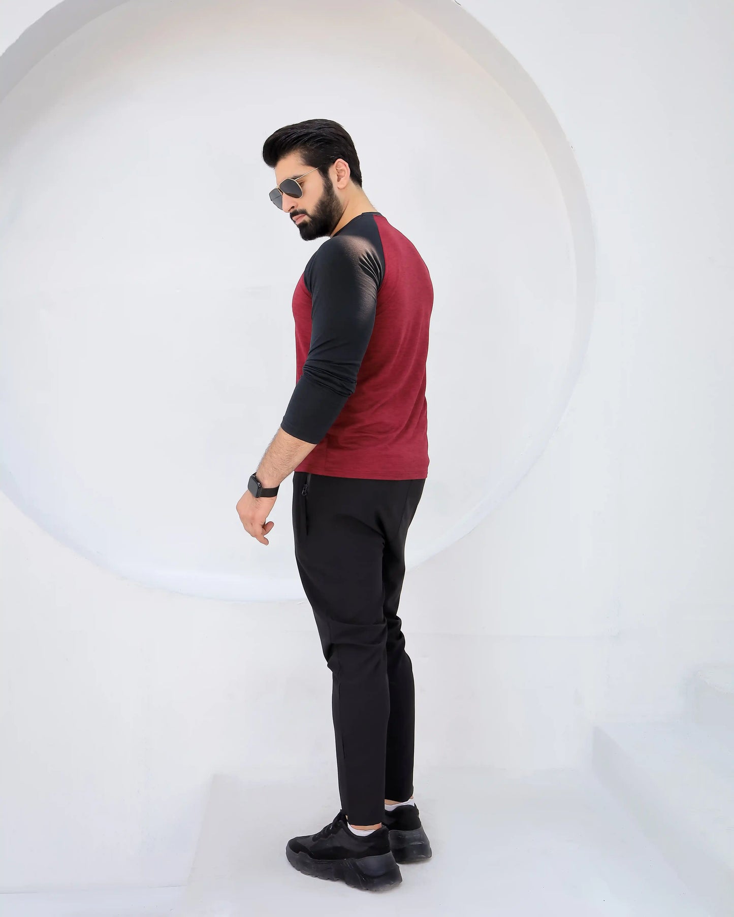 AURA - Spendex Textured Mehroon Twinset