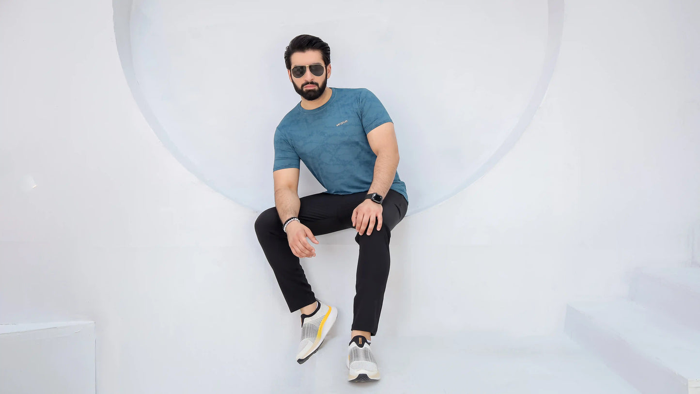 Textured Mesh - Spendex Tee Twinset