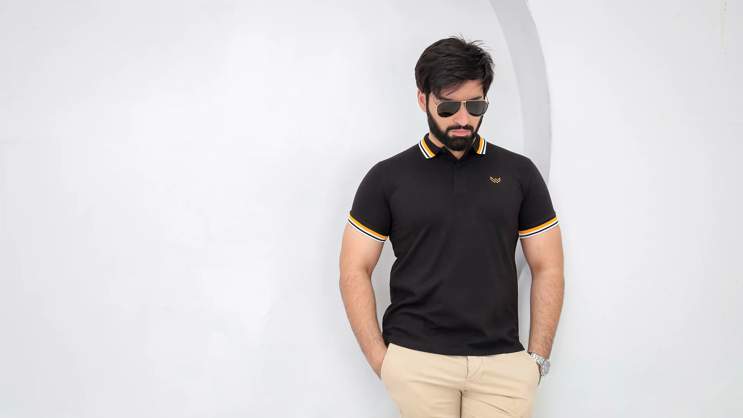 Excellence Black Polo - Premium Cotton