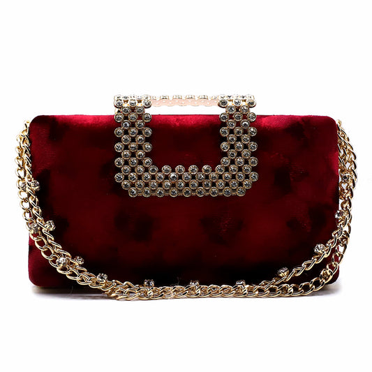 Maroon Casual Clutch C00C20357