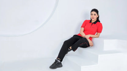 Red Spark - 100% Cotton Polo Tracksuit