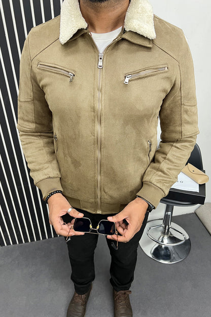 Designed To Blow Your Mind Zipper Men's Suede Jacket