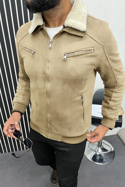 Designed To Blow Your Mind Zipper Men's Suede Jacket