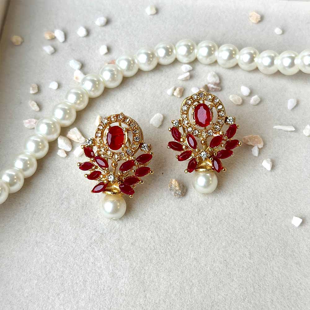 Lana Earrings (Golden maroon)