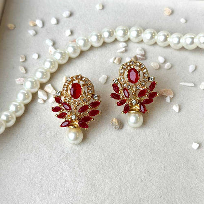 Lana Earrings (Golden maroon)