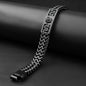 12mm Dual Black Wheat chain Bracelet -316L