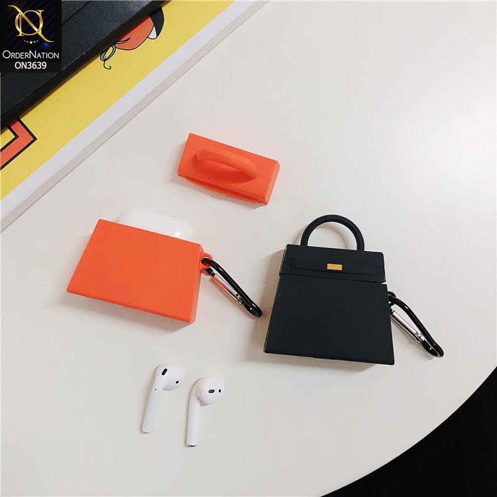 Apple Airpods 1 / 2 Cover - Balck - New Girlish Handbag Soft Silicone Airpods Case