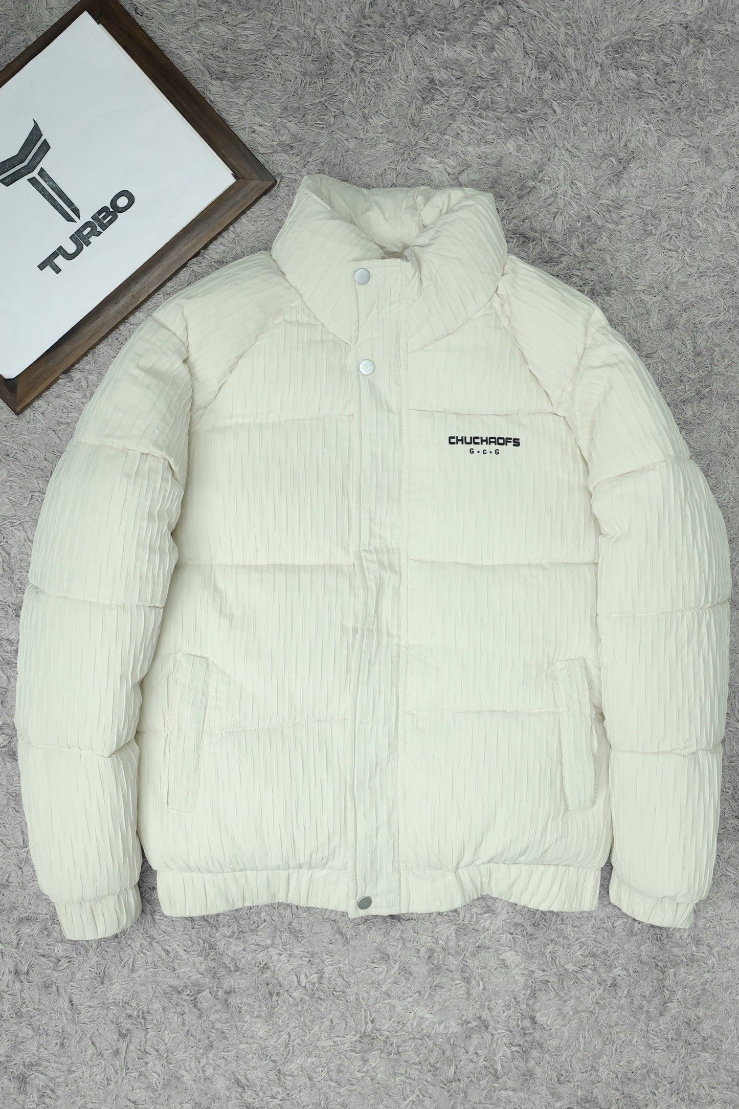 Warm Motif Pattern Padded Imported Puffer Jacket