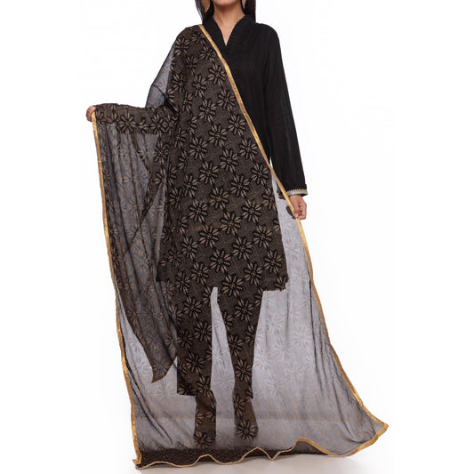 Black Printed Chiffon Dupatta PS4707