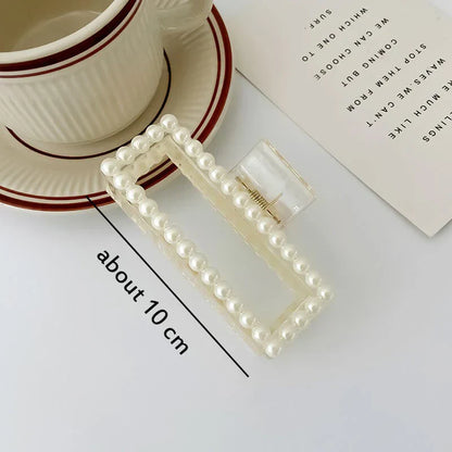 Rectangular Pearl Claw Clip
