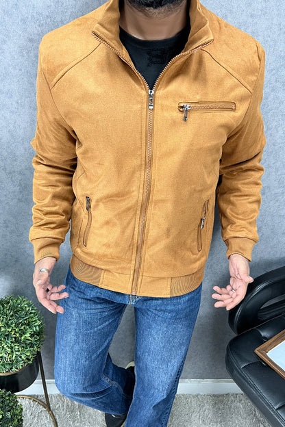 BuckleUp Vintage Zipper Men's Suede Jacket