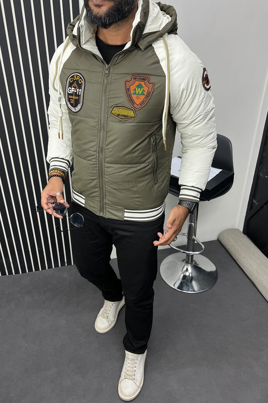 Geographical Power-Loop Tag Looks Imported Puffer Jacket
