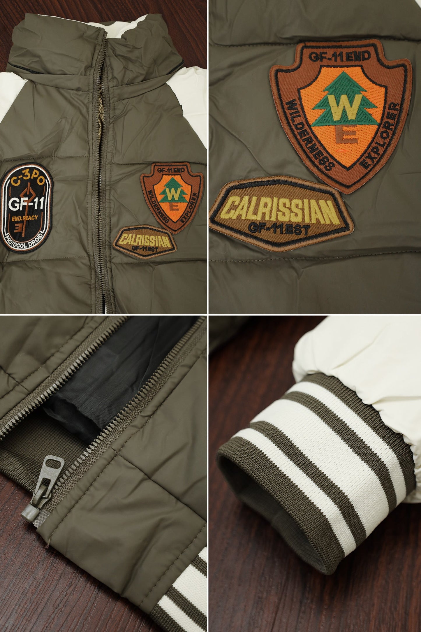Geographical Power-Loop Tag Looks Imported Puffer Jacket