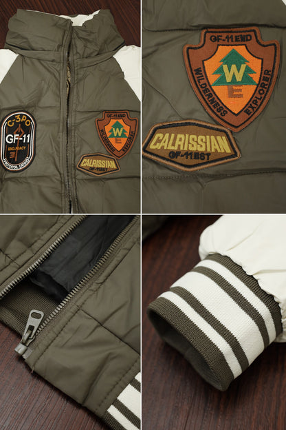 Geographical Power-Loop Tag Looks Imported Puffer Jacket