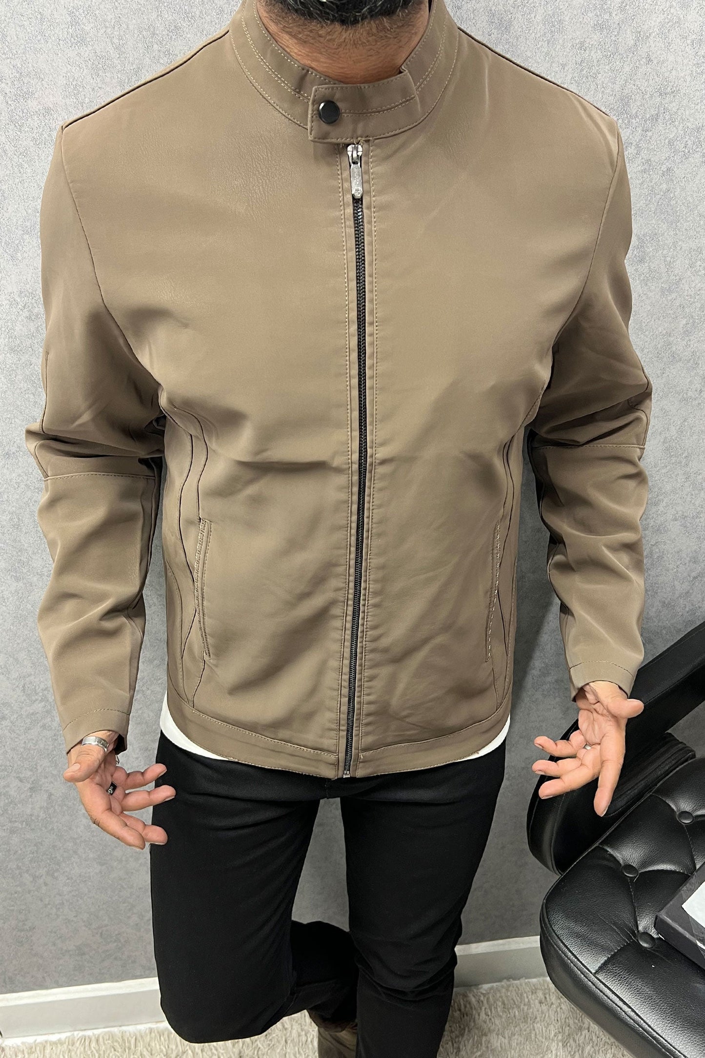 Plain Premium Men's Imported Suede Leather Jacket