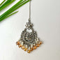Sameera Earrings/Teeka Set (Silver Champagne)