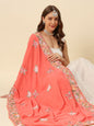 Parsi Gara Thread Work Embroidered Velvet Dupatta