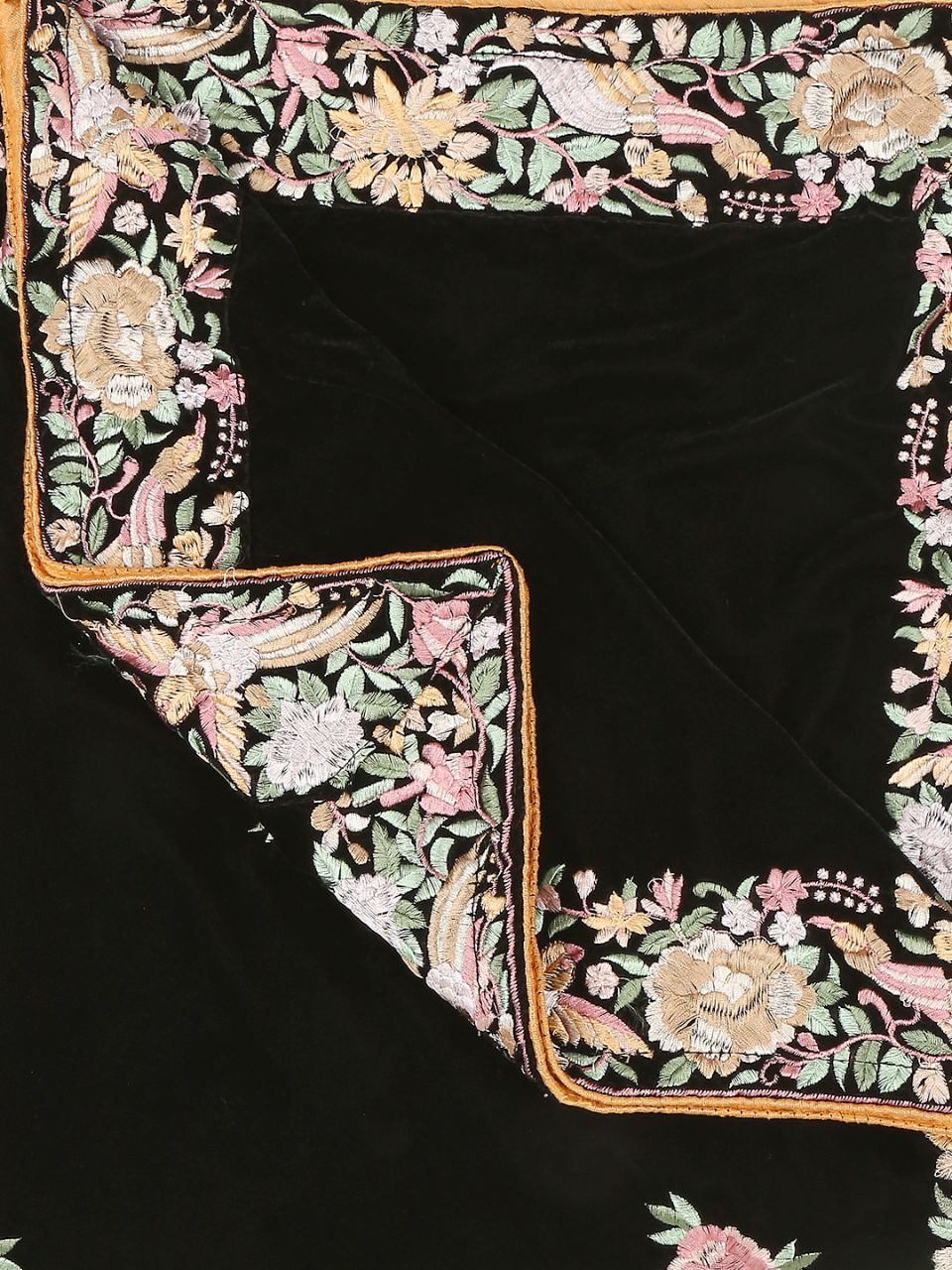 Parsi Gara Thread Work Embroidered Velvet Dupatta