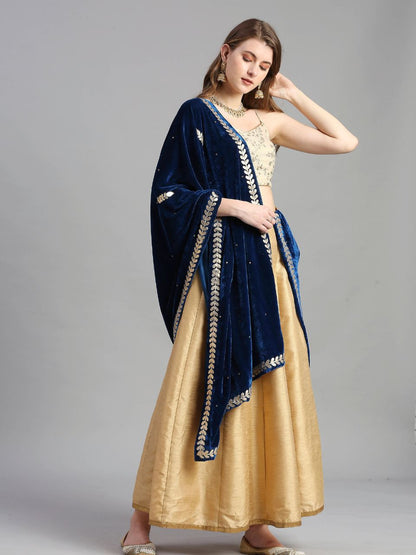 Gotta Patti Work Velvet Blue Dupatta