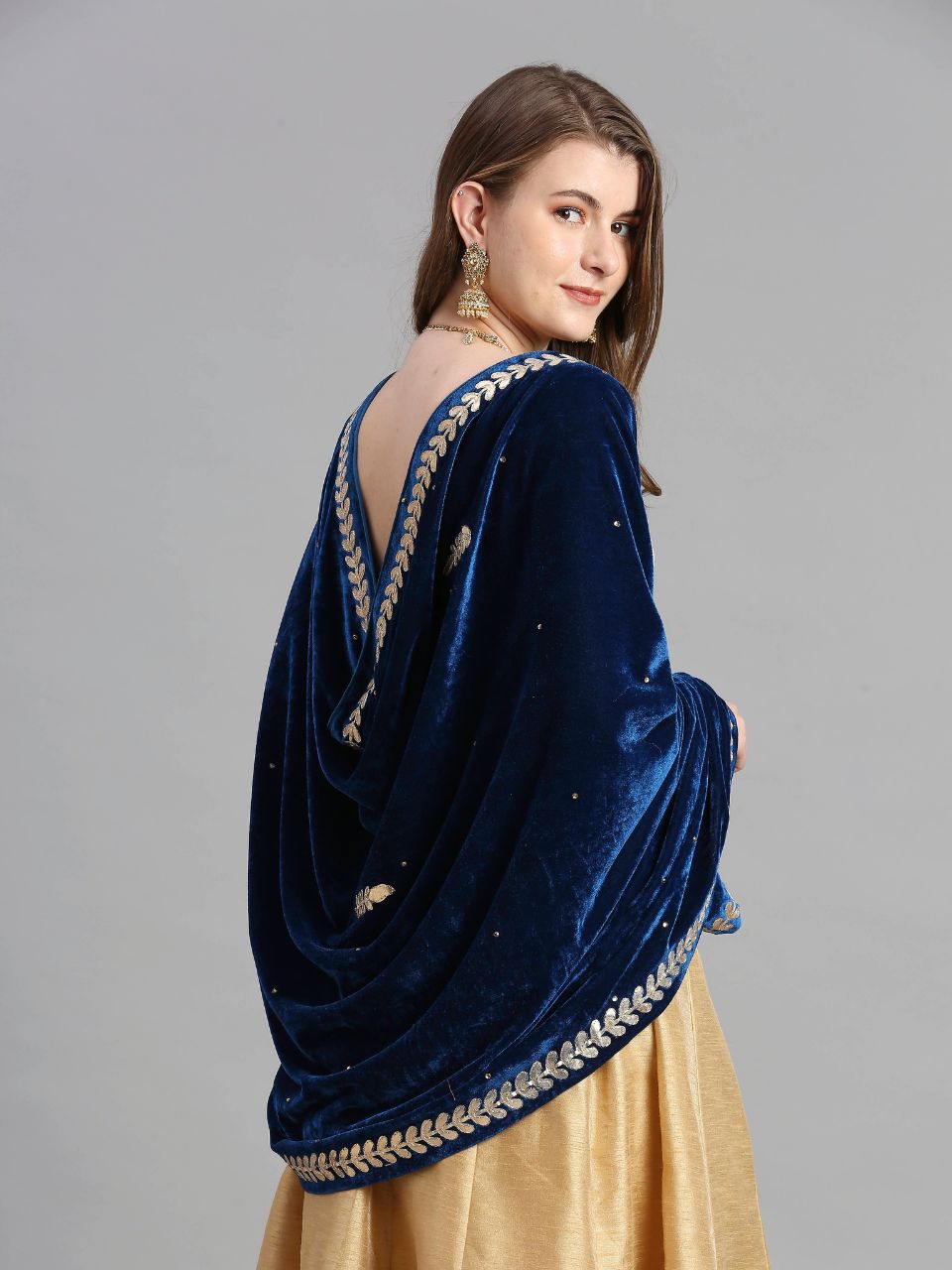 Gotta Patti Work Velvet Blue Dupatta