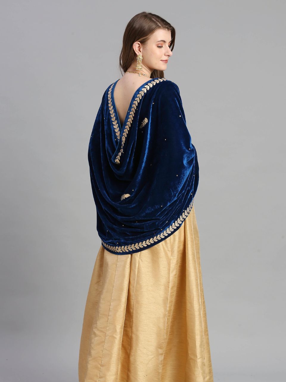 Gotta Patti Work Velvet Blue Dupatta