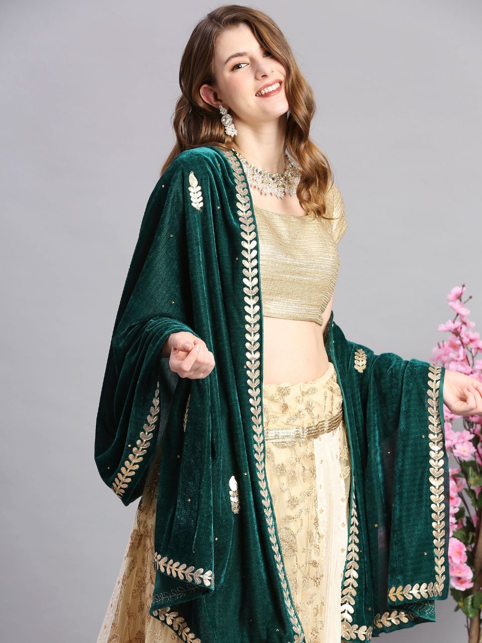 Gotta Patti Work Velvet Dupatta