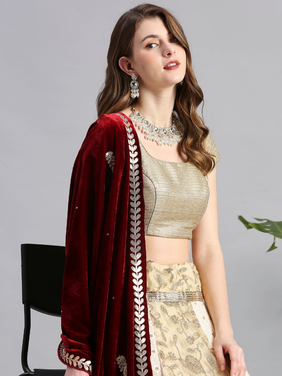 Gotta Patti Work Velvet Dupatta