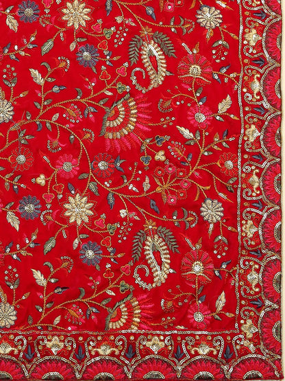 All Over Floral Embroidered Velvet Dupatta