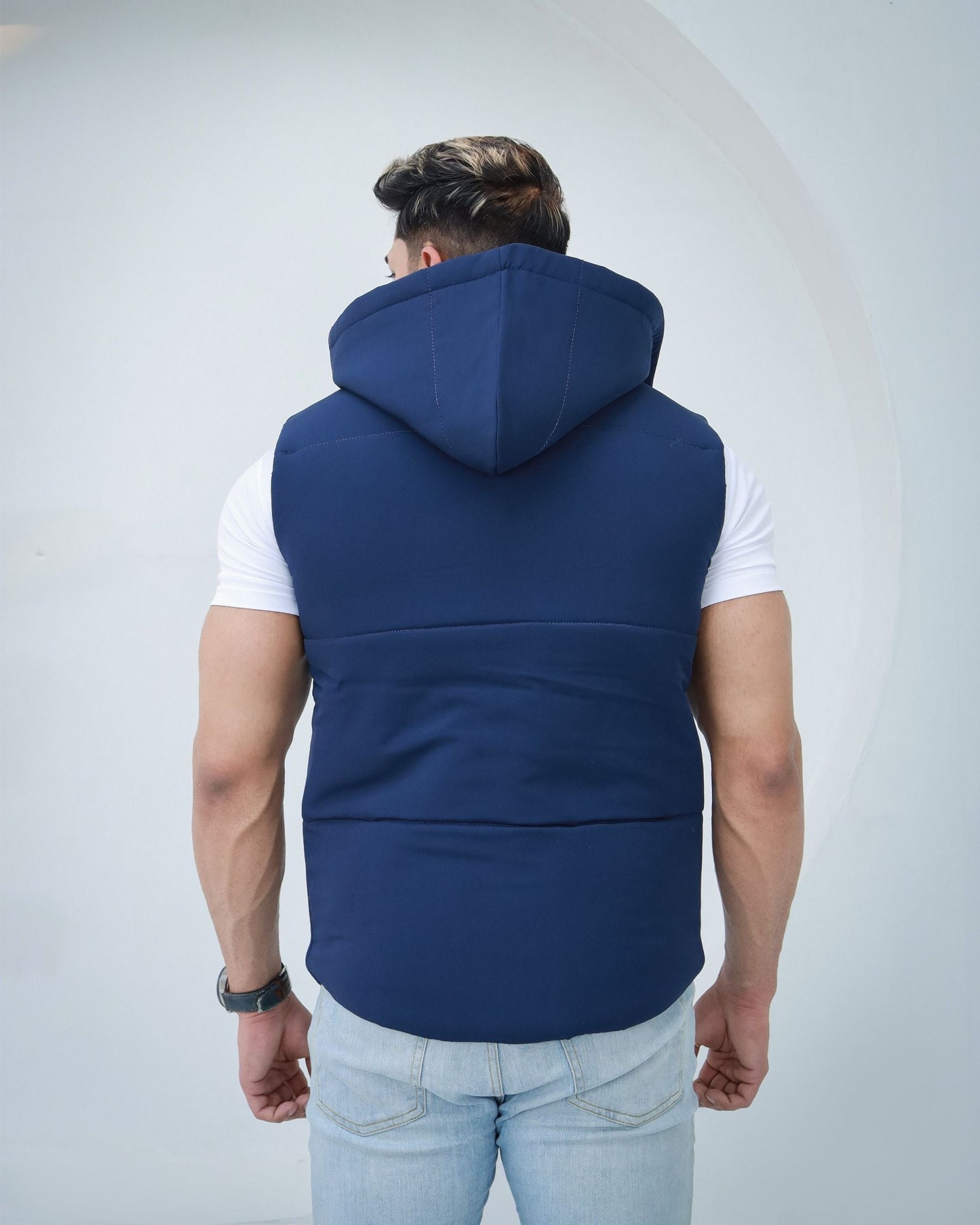 Navy Sleeveless Puffer Jacket