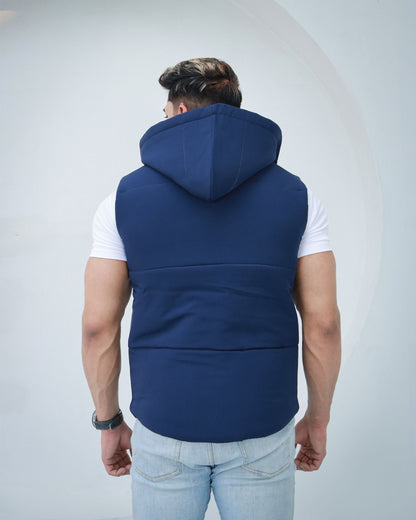 Navy Sleeveless Puffer Jacket