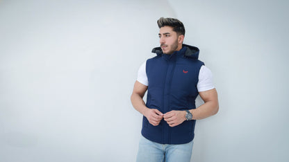 Navy Sleeveless Puffer Jacket
