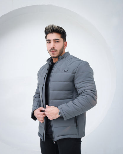 Diamond Quilted Jacket - Grey