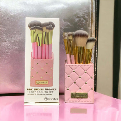 BH Cosmetics Pink Studded Elegance 12 Pc Brush Set