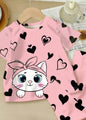 Baby Pink Kitty Pajama Set Kids Wear