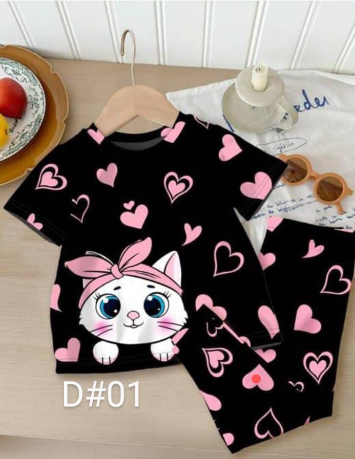Trendy Kids Kitty Pajama Set Kids Wear