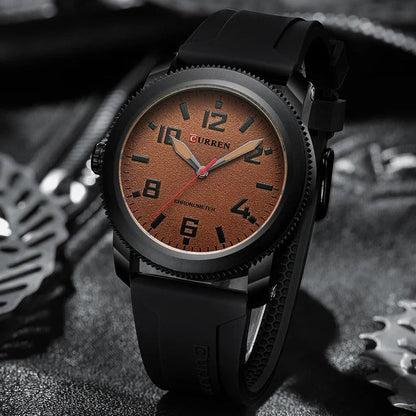 CURREN 8454 Men's Rubber Straps Watch
