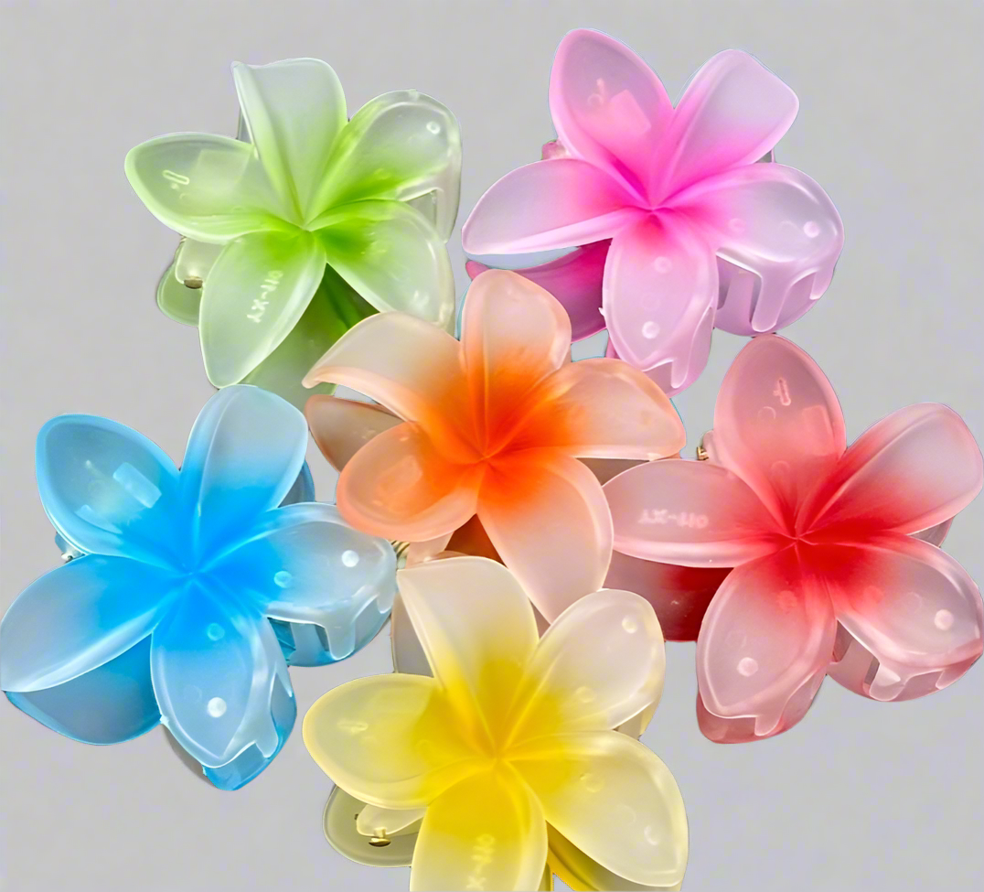 Frosted Petal Charm Claw Clip