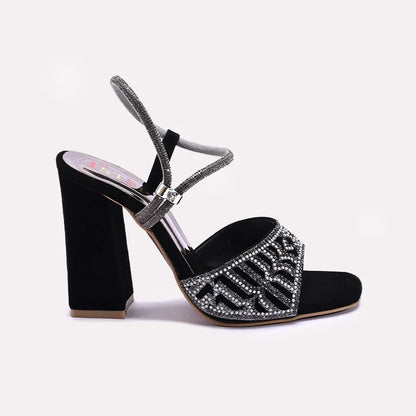 Black High Heel Fancy Sandals 0421479