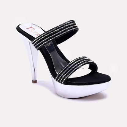 Black Pointed Heel Fancy Sandals 0421463